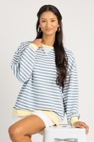 Stripe Rib Trim Sweatshirt, Antique Blue - 0625-116.jpg